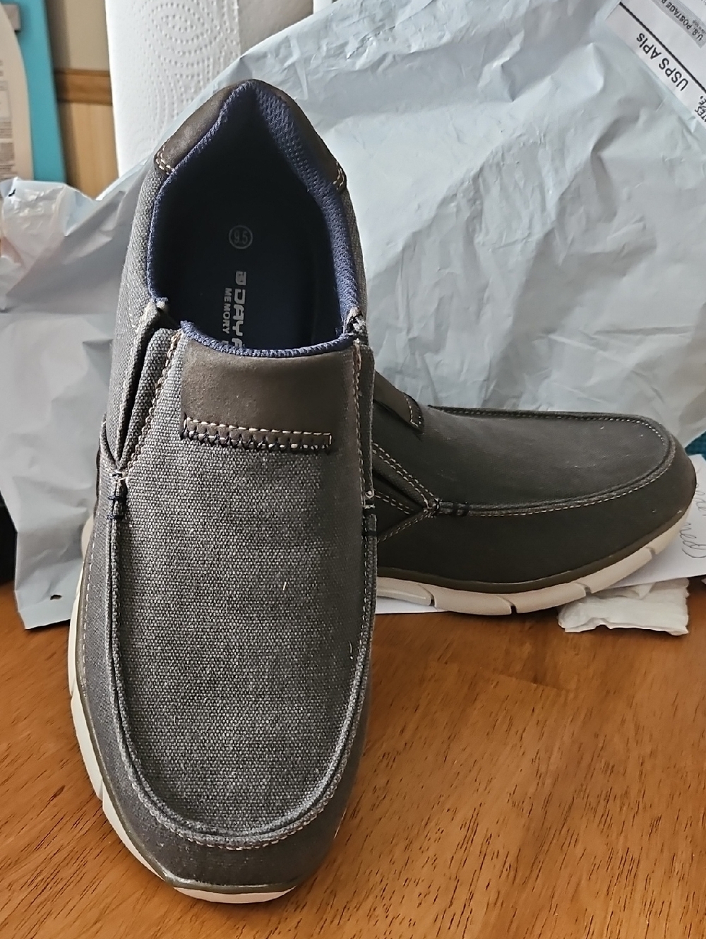DayFive Men's Slip-On Loafers in Dark Gray with White Sole